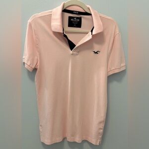 Hollister Pink Polo Shirt Classic Design